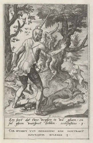 Niemand kan twee meesters dienen by Unknown, print, 1556
