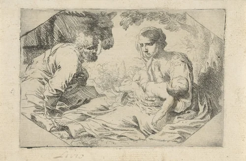 Rest on the Flight into Egypt by Jan Miel, print, 1633-1664