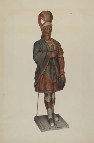 Cigar Store Indian by John Sullivan, index of american design, 1937