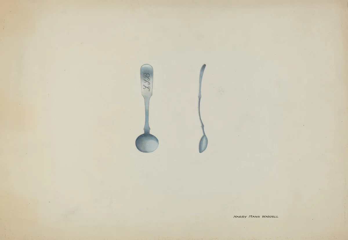 Silver Salt Spoon by Harry Mann Waddell, index of american design, 1937