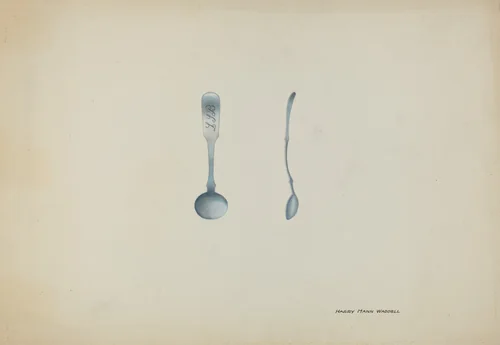 Silver Salt Spoon by Harry Mann Waddell, index of american design, 1937