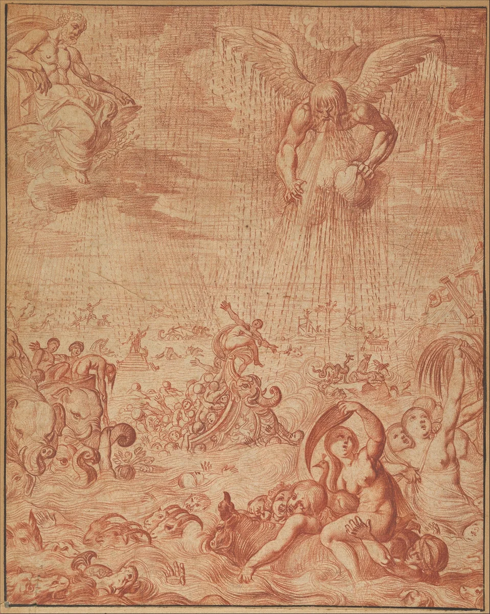 The Deluge by Pierre Brebiette, drawing, 1625-1635