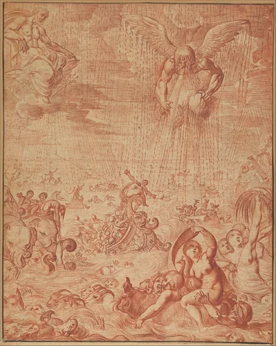 The Deluge by Pierre Brebiette, drawing, 1625-1635