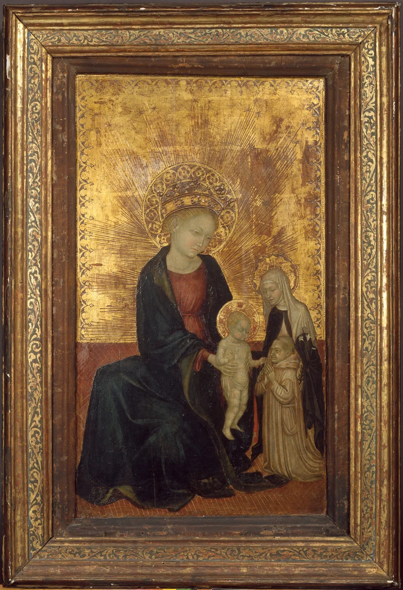 Madonna and Child with Saint Catherine of Siena and a Carthusian Donor by Italian, painting, 1406-1430