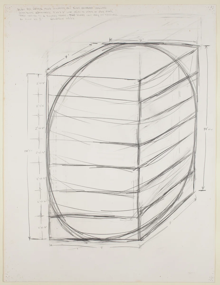 Proposal for General Mills Commission by Jene Highstein, drawing, 1987