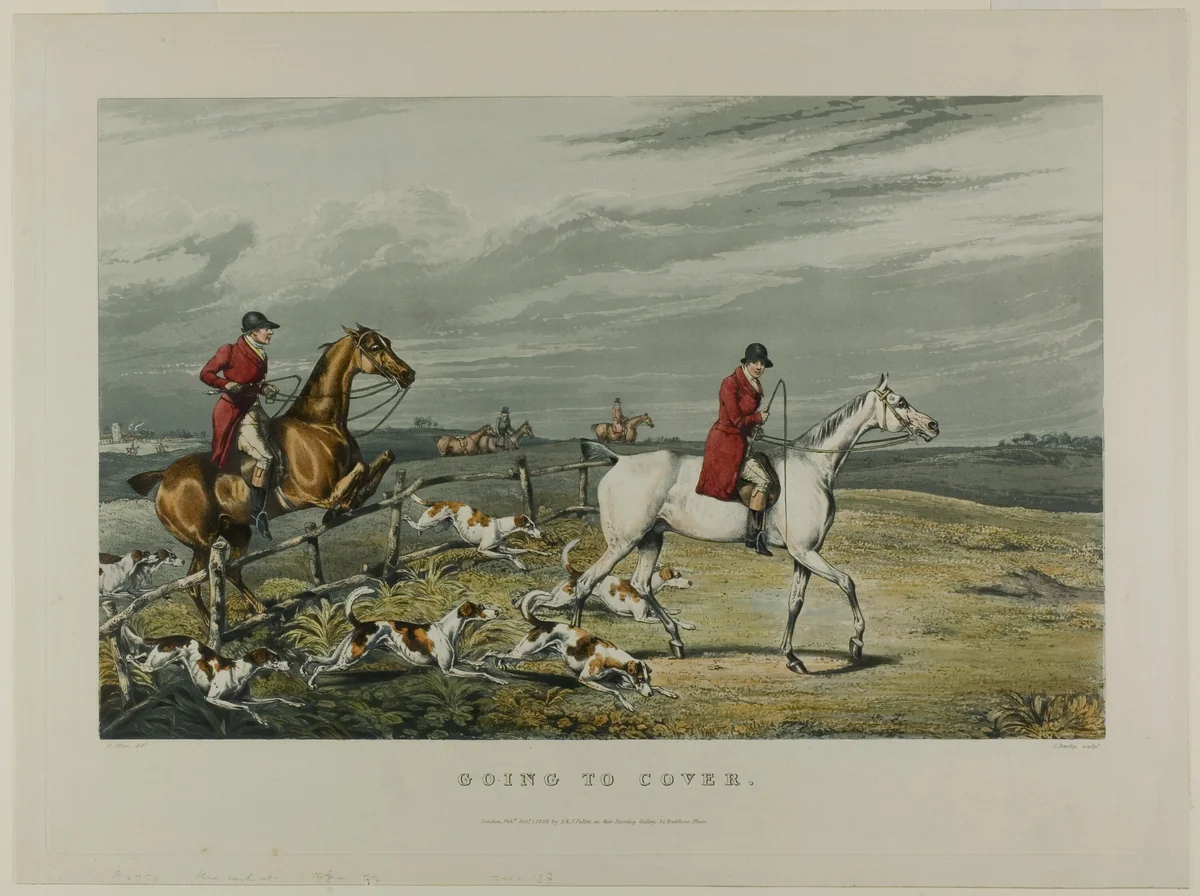 Going to Cover, from the series Fox Hunting by Charles Bentley, print, 1828