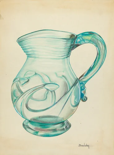 Large Pitcher by S. Brodsky, index of american design, 1935-1942