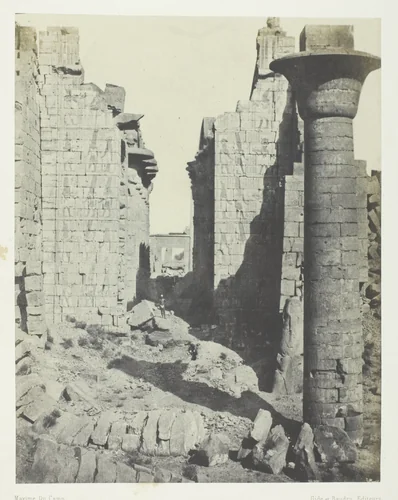 Palais de Karnak, Cour des Bubastites et Entrée Principale de la Salle Hypostyle; Thèbes, plate 37 from the album "Egypte, Nubie, Palestine et Syrie" (1852) by Maxime Du Camp, photograph, 1849-1851