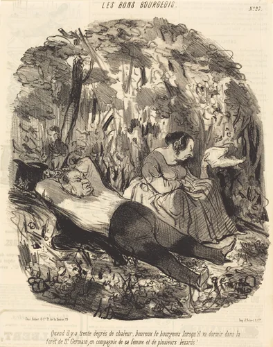 Quand il y a trente degrés de chaleur... by Honoré Daumier, print, 1847