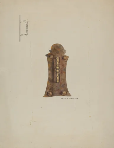 Iron Door Handle by Bertha Semple, index of american design, 1935-1942