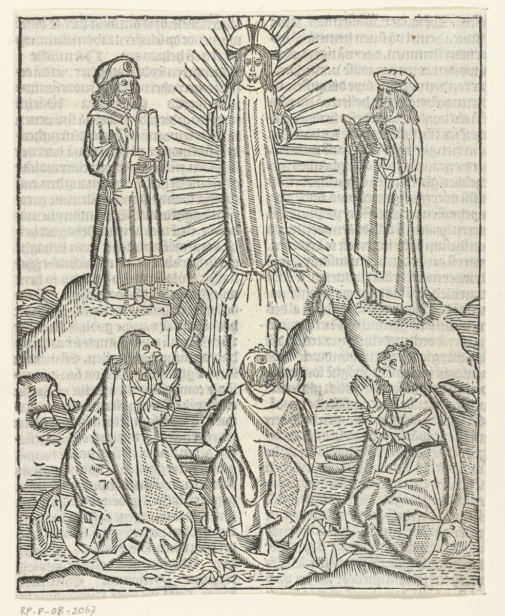 De transfiguratie van Christus by Unknown, print, 1480-1500