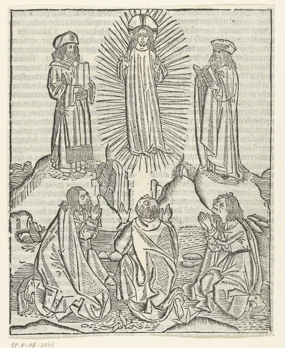 De transfiguratie van Christus by Unknown, print, 1480-1500