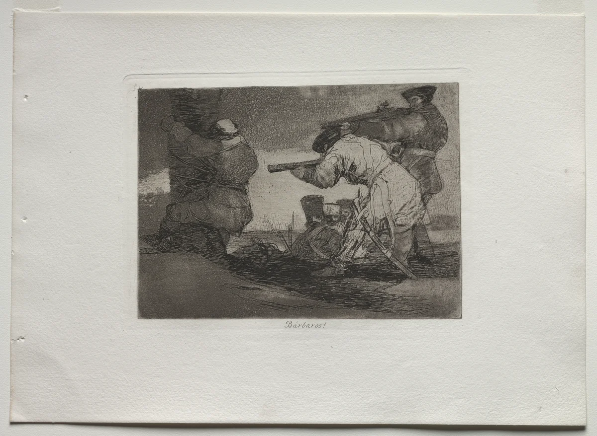 Disasters of War: Barbarians! by Francisco de Goya, print, 1810-1820