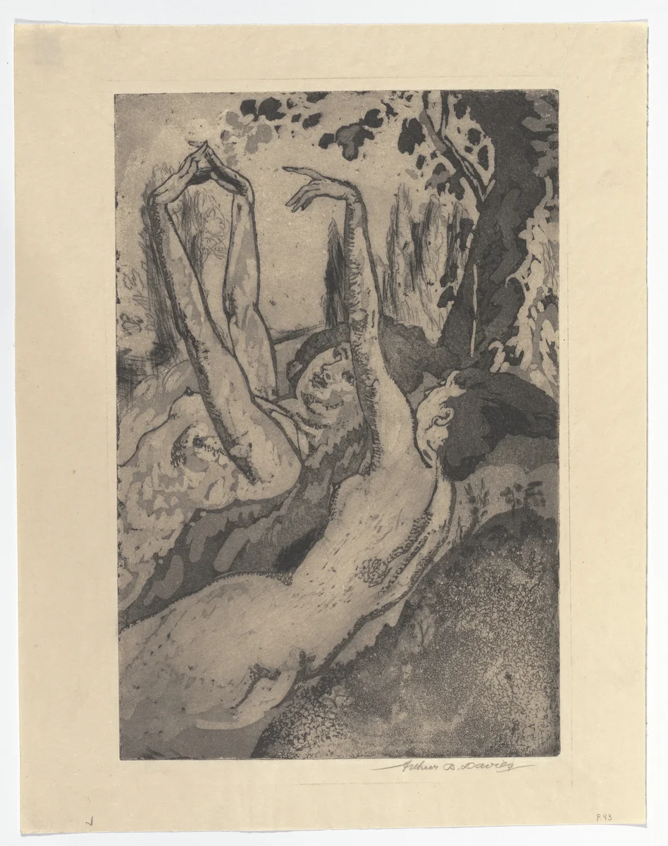 Moonlight on the Grassy Bank by Arthur B. Davies, print, 1920