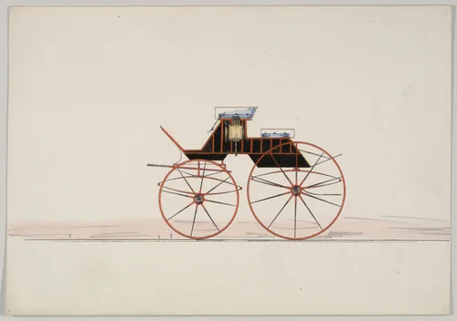 Phaeton, no top (unnumbered) by Brewster & Co., drawing, 1850-1870