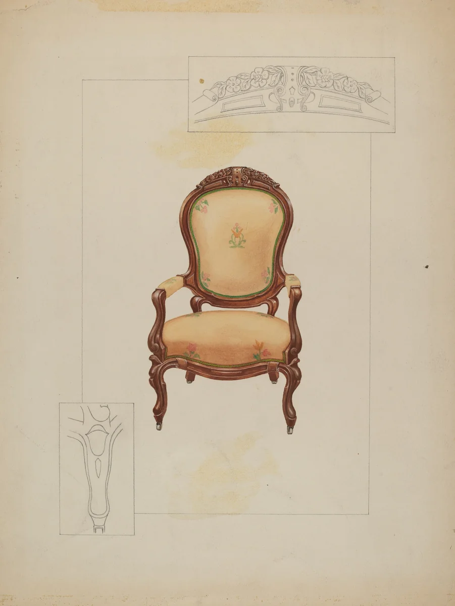 Armchair by Floyd R. Sharp, index of american design, 1936