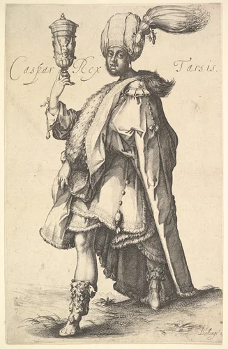 Caspar, after the "Three Magi" series by Jacques Bellange by Jacques Bellange, print, 1575-1616