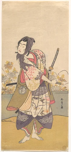 The Third Segawa Kikunojō in the Role of Soga no Gorō Tokimune by Katsukawa Shunshô (勝川春章), print, 1785