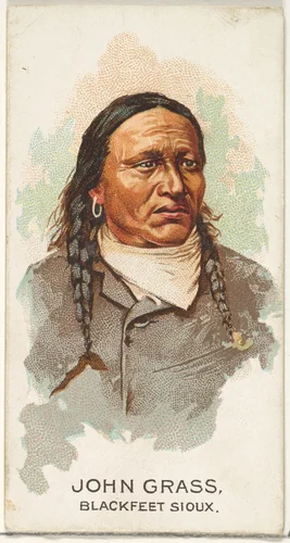 John Grass, Blackfeet Sioux, from the American Indian Chiefs series (N2) for Allen & Ginter Cigarettes Brands by Allen & Ginter, print, 1888