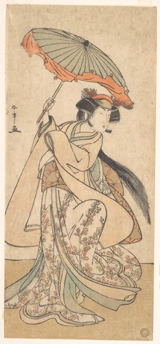 The Third Segawa Kikunojo as a Woman Dancing in a Shosa Act by Katsukawa Shunshô (勝川春章), print, 1783-1787