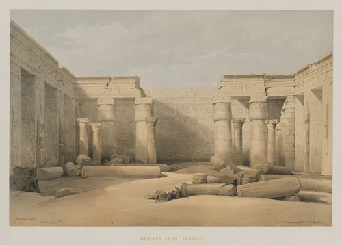 Egypt and Nubia, Volume II: Medinet Abou, Thebes by Louis Haghe, print, 1847