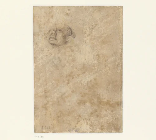 Hoofd van één van de dieven van een kruisiging by anonymous, drawing, 1425-1440