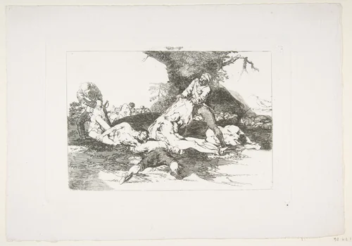 Plate 16 from "The Disasters of War" (Los Desastres de la Guerra): 'They make use of them' (Se aprovechan) by Goya, print, 1810