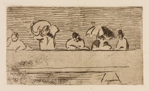 The Parapet of the Bridge, plate 5 from Le Fleuve by Édouard Manet, print, 1874