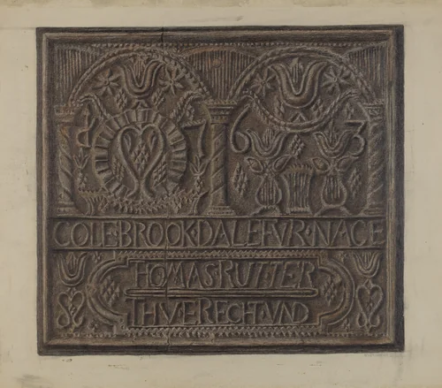 Pa. German Stove Plate by Austin L. Davison, index of american design, 1935-1942