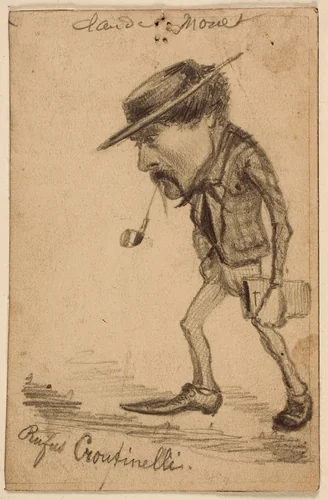 Caricature of Henri Cassinelli (“Rufus Croutinelli”) by Claude Monet, drawing, 1857-1860