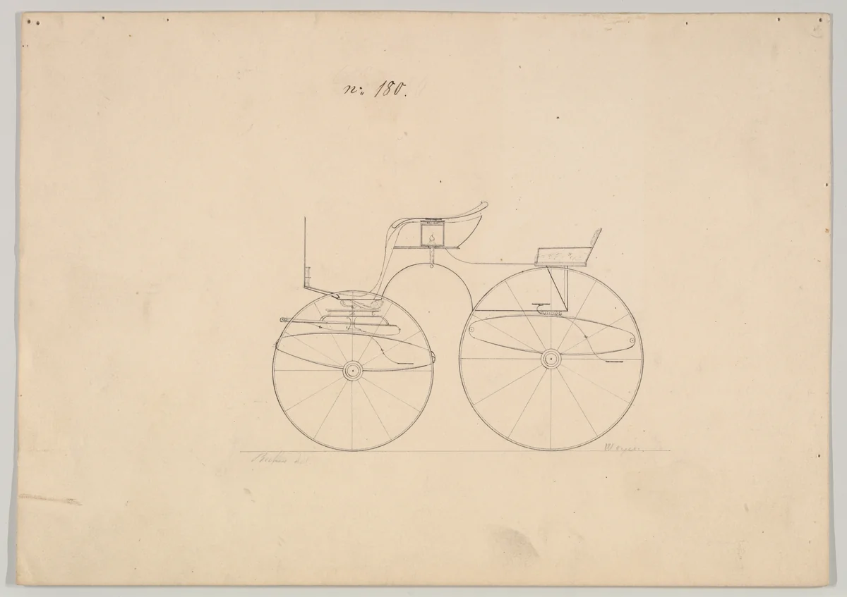 Dog Cart Phaeton #180 by Brewster & Co., drawing, 1850-1870