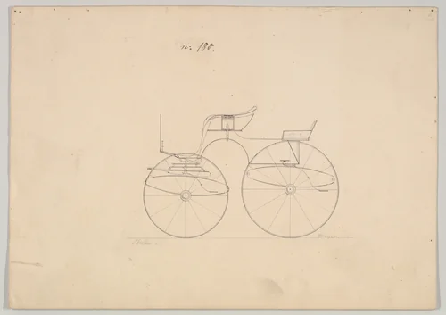 Dog Cart Phaeton #180 by Brewster & Co., drawing, 1850-1870