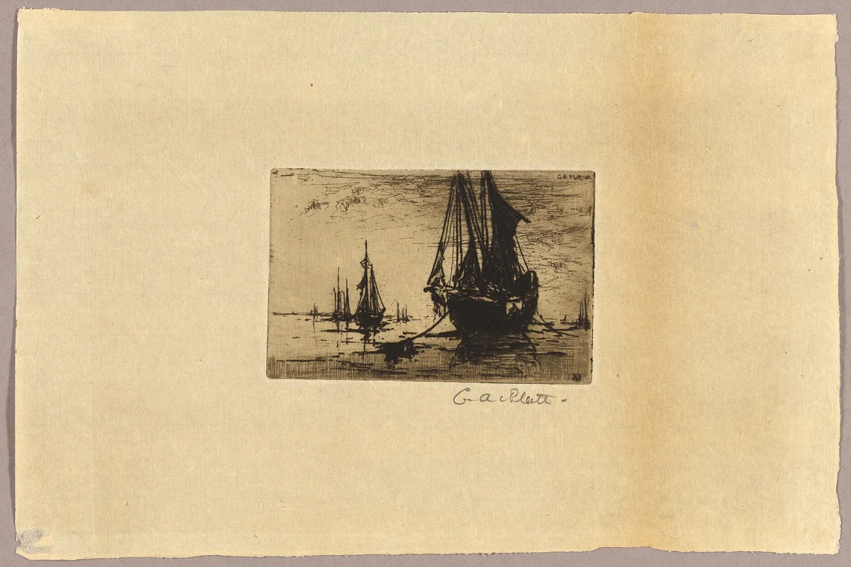 Sketch of a Boat by Charles Adams Platt, print, 1881
