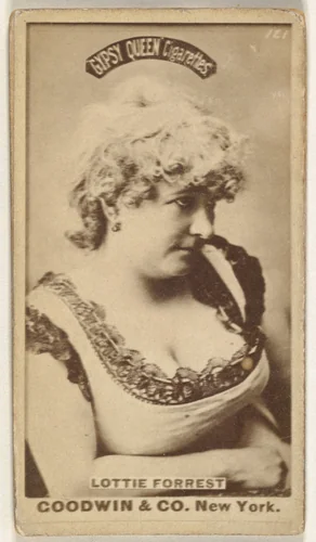 Lottie Forrest, from the Actors and Actresses series (N171) for Gypsy Queen Cigarettes by Goodwin & Company, photograph, 1886-1890