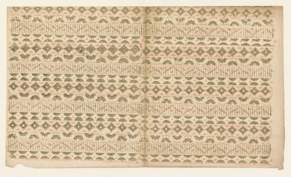 Blad met banenpatroon van sierlijsten by anonymous, other, 1700-1850