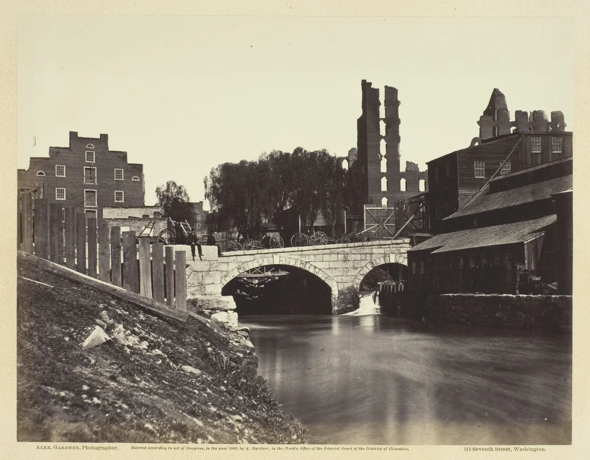View on Canal, Near Crenshaw's Mill, Richmond, Virginia by Alexander Gardner, photograph, 1864