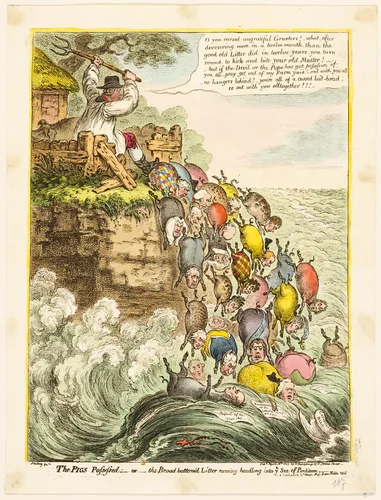 The Pigs Possessed by James Gillray, print, 1807
