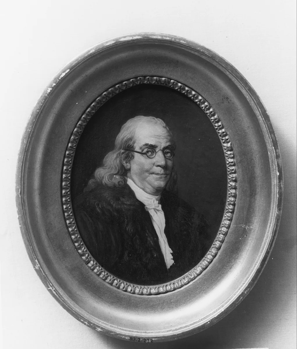 Portrait of Benjamin Franklin by H. Sanford, artwork, 1776-1883