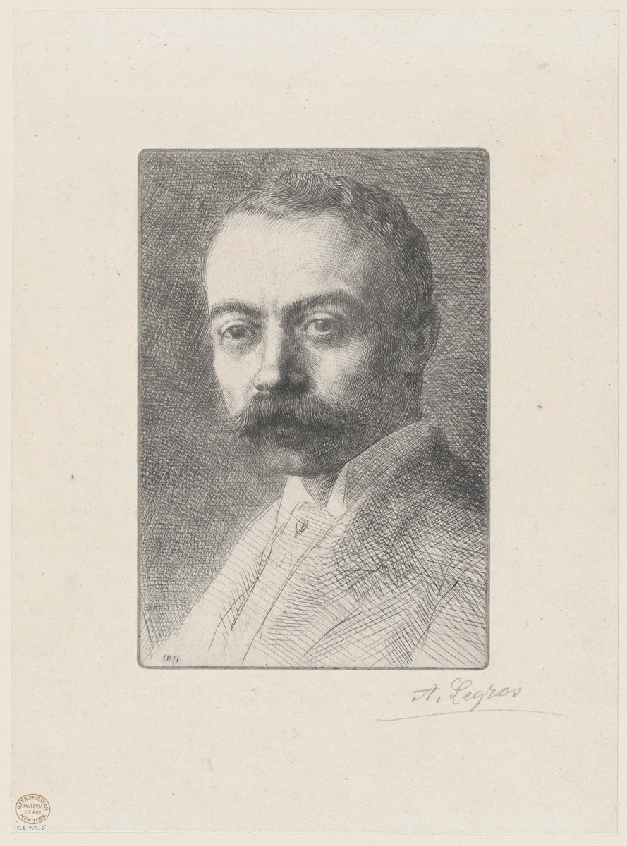 Portrait Head of Edward D. Adams by Alphonse Legros, print, 1892