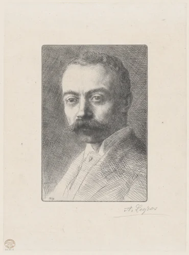 Portrait Head of Edward D. Adams by Alphonse Legros, print, 1892