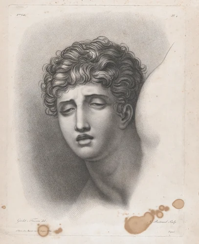 Head of Young Man by Anne-Louis Girodet-Trioson, print, 1826