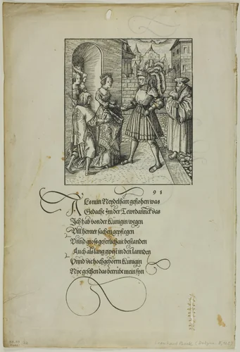 Theuerdank Received by Ehrenreich, from Teuerdank, plate 22 from Woodcuts from Books of the XVI Century by Leonhard Beck, print, 1517