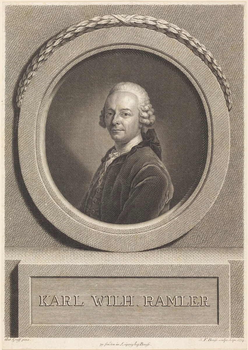Karl Ramler by Johann Friedrich Bause
Anton Graff, print, 1774