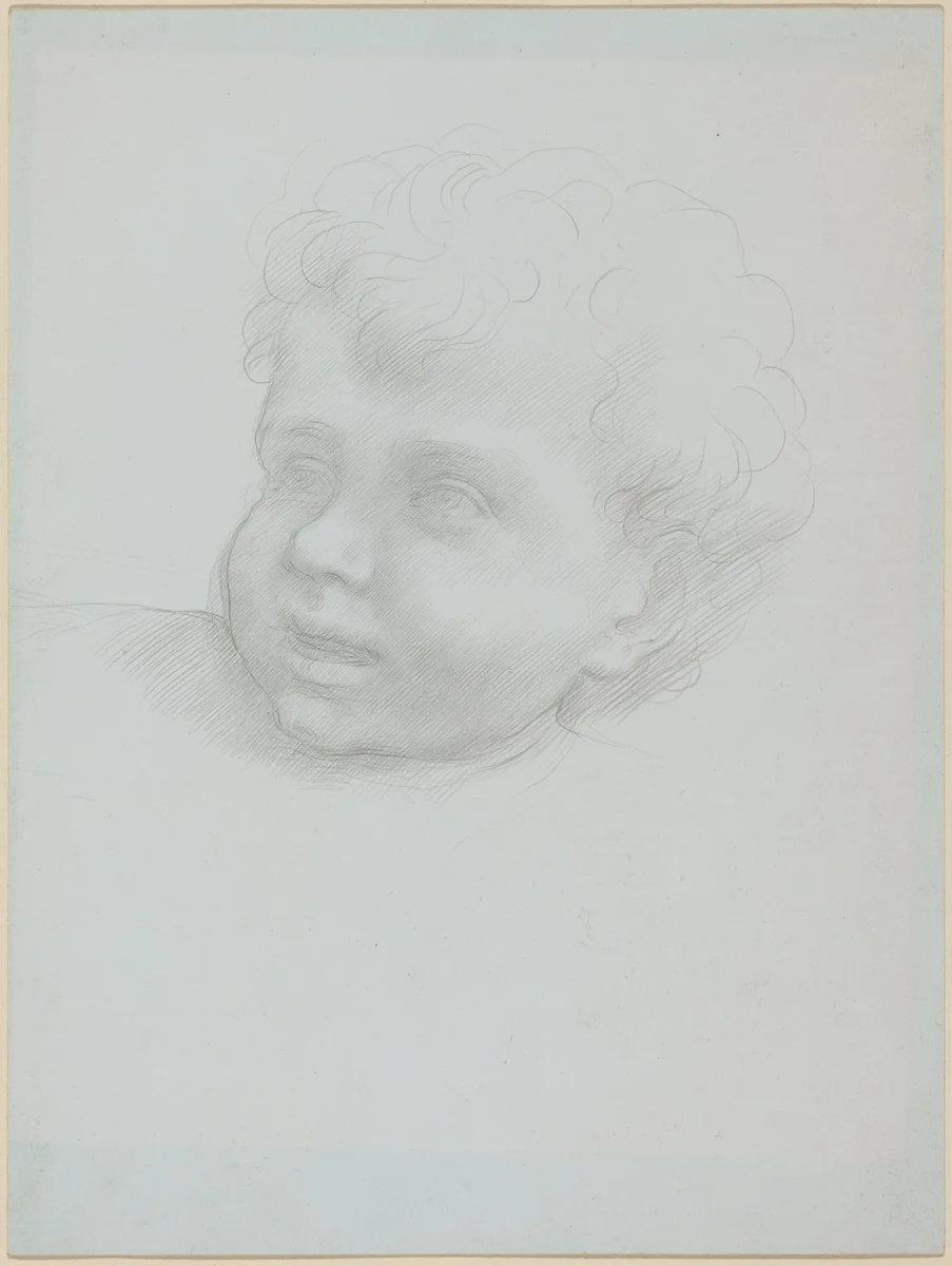 Head of a Child by Alphonse Legros, drawing, 1837-1911