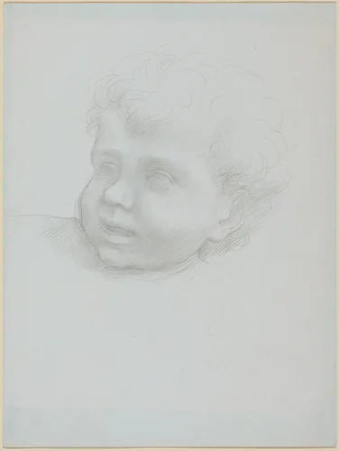 Head of a Child by Alphonse Legros, drawing, 1837-1911