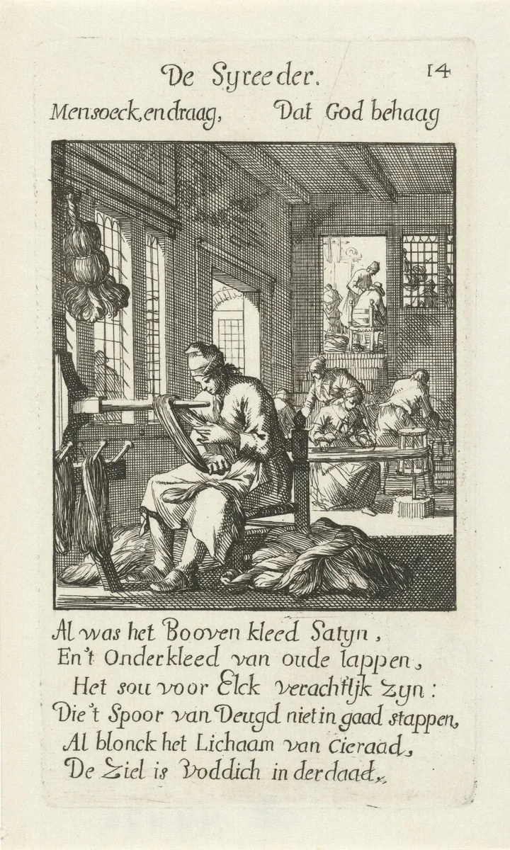 Zijdereder by Caspar Luyken, print, 1694