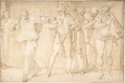 A Theatrical Scene by anonymous, drawing, 1600-1699