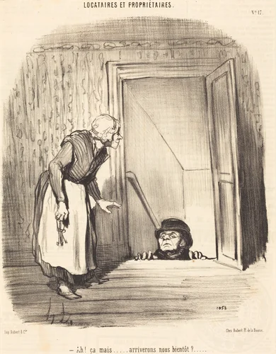 Ah! ça mais... arriverons-nous bientôt? by Honoré Daumier, print, 1847