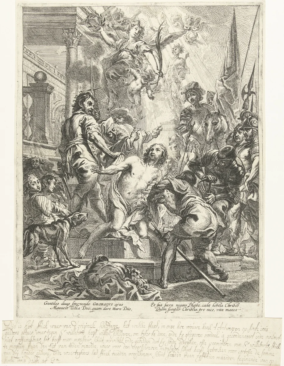 Martelaarschap van de H. Joris by Remoldus Eynhoudts, print, 1626-1680