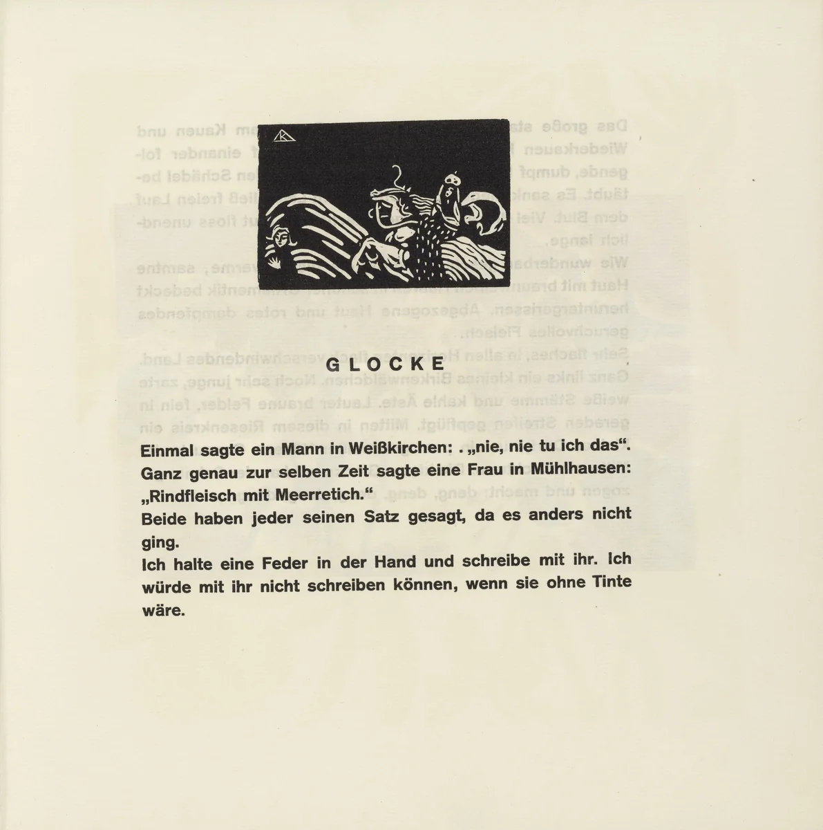Rider and Child (Reiterin und Kind) (headpiece, folio 17) from Klänge (Sounds) by Wassily Kandinsky, illustrated book, 1913